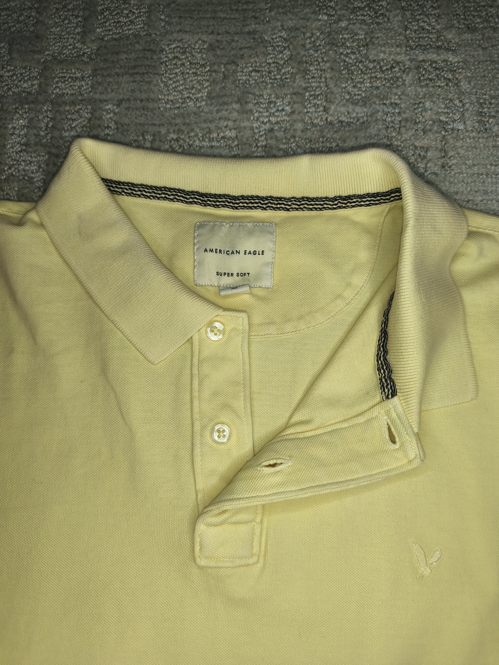 American Eagle Outfitters Men's Polo Shirt Size XXL Yellow Short Sleeve Cotton